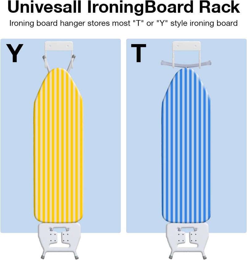 RIUOTA 2 Pack Ironing Board Wall Mount Ironing Board Hanger Wall Mount for Laundry Rooms,White - Image 4